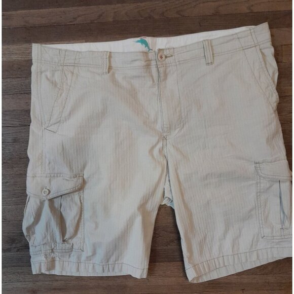 Tommy Bahama Stripe-Textured Cargo Shorts Tan Size 40 - Picture 1 of 7